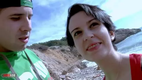 Hairy pussy and anal sex at the beach with french brunette Alex Jsex photo 02