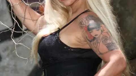 Hot mature with big boobs Alexa Blun doing a strip in the woods  photo 3