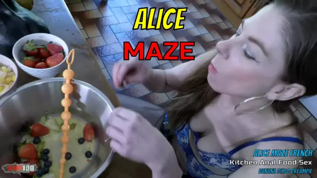 Alice Maze French Kitchen Anal Food Sex Banana Dildo Creampie