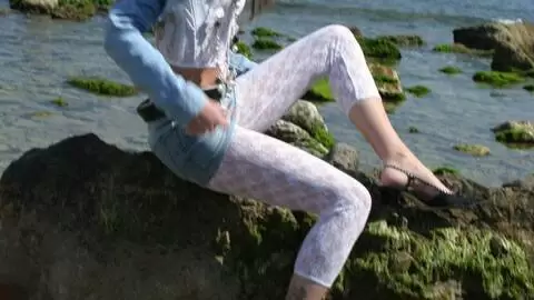 Sexy wet teen nude in the sea photo 4