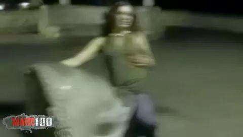 The young French girl Alys Rebel puts on her little show in the streets of Sitges photo 15