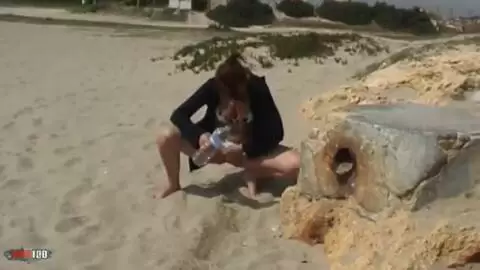 Anastasia Kass peeing on the beach photo 16