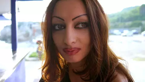 Pornstar arab brunette Angelina doing a hot striptease  photo 2