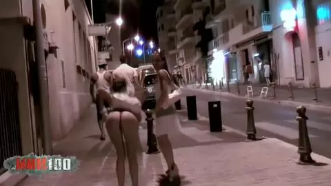 Angie Kiss and Alys Rebel play tease in the streets of Cassis part 2