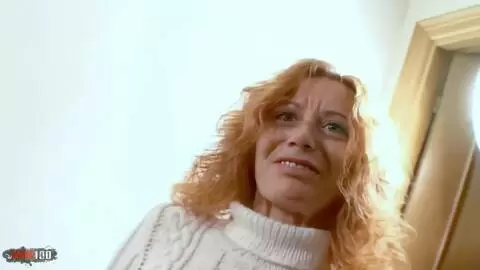 Horny milf redhead Ann Lorca doing a hot striptease in the stairs  photo 13