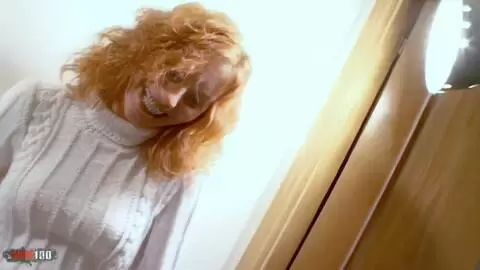 Horny milf redhead Ann Lorca doing a hot striptease in the stairs  photo 15