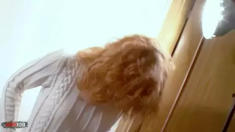 Horny milf redhead Ann Lorca doing a hot striptease in the stairs  photo 16