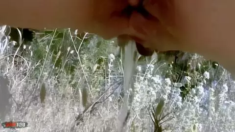 Anna peeing in the woods photo 11