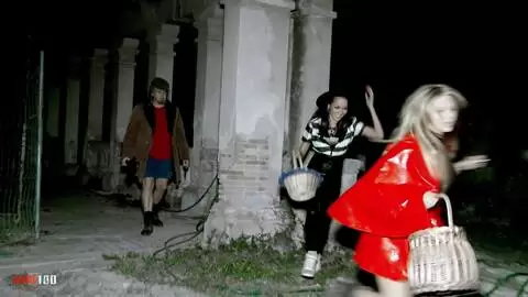 Outdoor Halloween anal threesome with Aris Dark & Francys Belle  photo 01