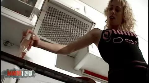 Aude and Angelina having some sex fun in the kitchen photo 07