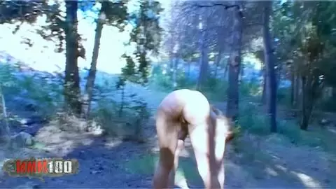 Pretty little blonde Axelle Mugler getting naked in the woods  photo 15