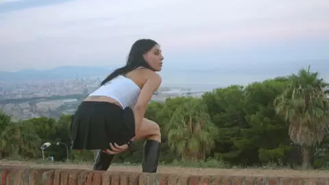 Horny teen brunette Barbara Nux stripping  photo 14