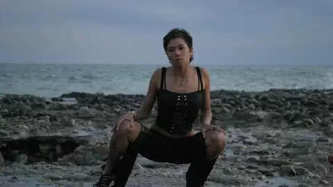 Hot brunette Canele stripping on the beach  photo 15