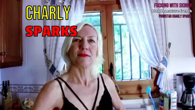 Fucking with Skinny blonde mature french pornstar Charly Sparks