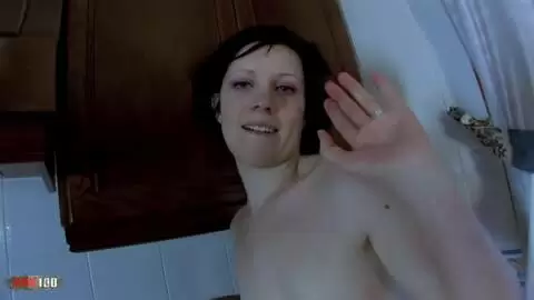 Clarysse Fox stripping in the kitchen.  photo 16