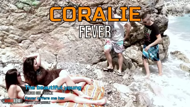 The beautiful young French girl Coralie Fever offers me her pretty little asshole at the beach