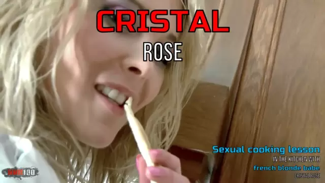 Sexual cooking lesson in the kitchen with french blonde babe Cristal Rose