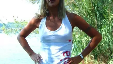 Pornostar petite blonde Crystal Wells removing clothes 