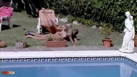 Crystal Wells scene with Tomas by the pool filmed from camera 2 photo 13