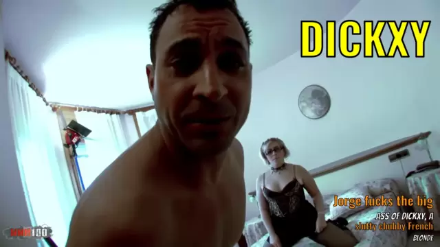 Jorge fucks the big ass of Dickxy, a slutty chubby French blonde