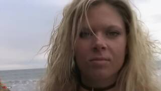 Pretty blonde with big boobs e