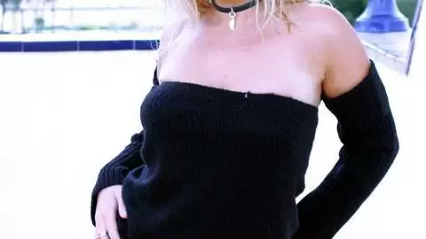 Nice blonde with big boobs Electra getting naked  photo 1