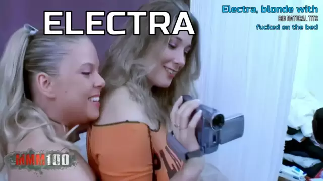 Electra, blonde with big natural tits fucked on the bed