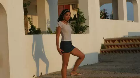 Hot petite brunette Emilce getting naked  photo 12