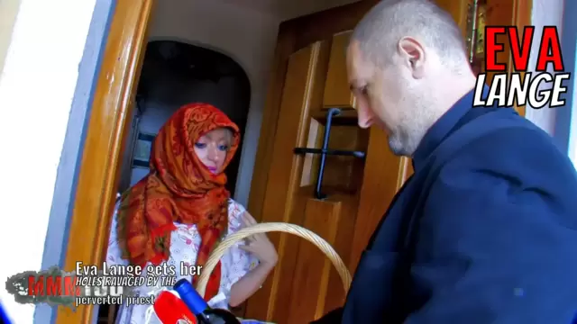 Eva Lange gets her holes ravaged by the perverted priest