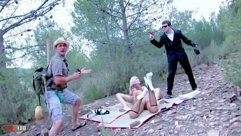 James Bond and Indiana Jorge fuck a real blonde and a redhead with big tits photo 05