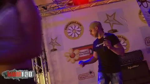 The camera is on stage with the PornoBand at the Alicante erotic festival in 2016 photo 06