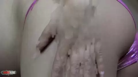 Young pregnant babe Gina Nil doing a striptease and playing with a dildo photo 04