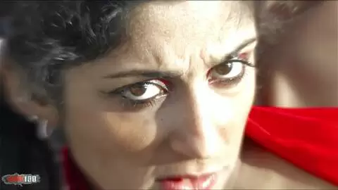 Skinny young indian babe fucked hard at the beach by big muscled guy  photo 13