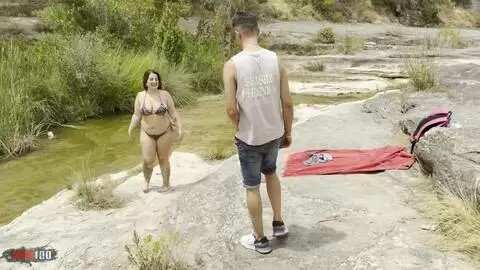 Tattooed Chubby Spanish MILF Iria Ruiz Beach Anal and Facial photo 3