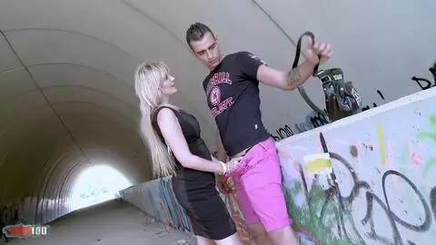 Busty Romanian Ivana Rosano outdoor fucking photo 02