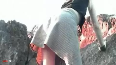 Blonde playing at the beach photo 02