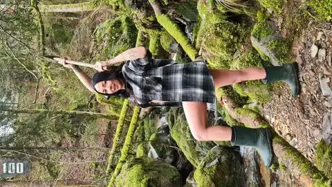 Spanish porn actress Jordan Perry photo shooting with an axe photo 2