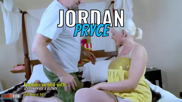 Fucking in bed with Jordan Pryce a blonde with huge tits