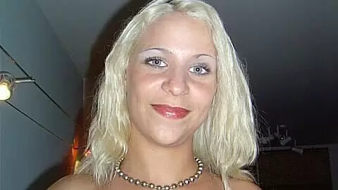 Blonde slutty babe strips off in sexy white panties photo 15