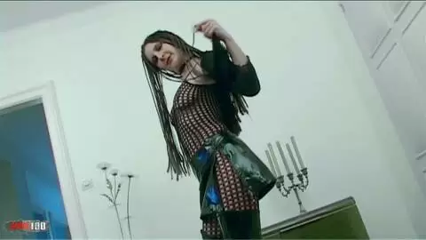 Photo session with the superb French Katia in waders and fishnet outfit photo 01