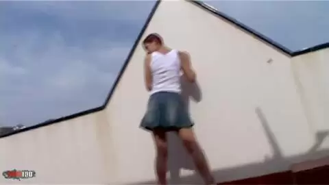 Horny Katia stripping on the terrace  photo 04