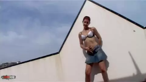 Horny Katia stripping on the terrace  photo 06