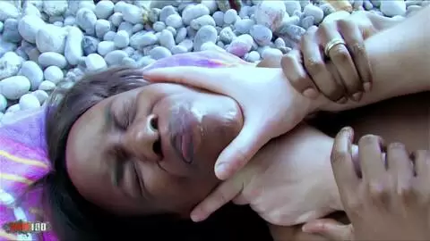 Fierce fuck on the beach with the beautiful black Kenya Diaw photo 15