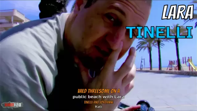 Wild threesome on a public beach with Lara Tinelli and Jordanne Kali