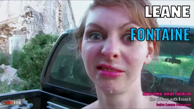 Extreme anal fuck in the pickup with French babe Leane Fontaine