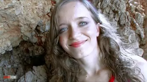 Lena Luminescente in super sexy Legging gets her ass fucked on the rocks photo 01