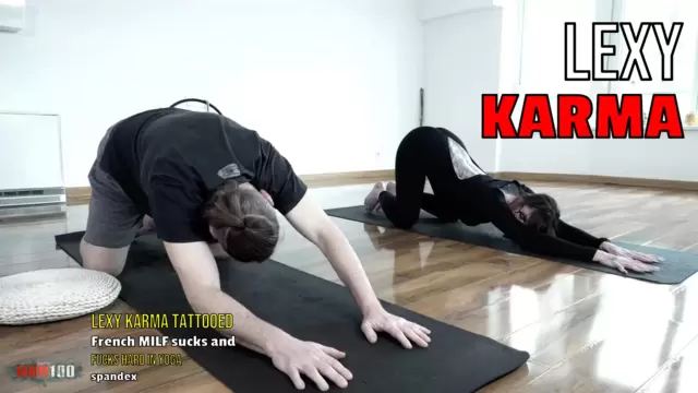 Lexy Karma tattooed French MILF sucks and fucks hard in yoga spandex