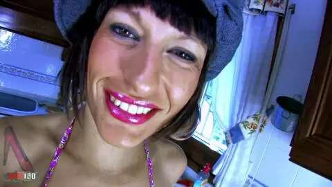 Hard fuck in the kitchen with a big tits Latina Lia M photo 01