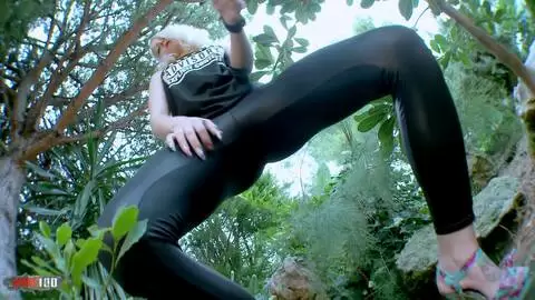 Horny young blonde Liz Rainbow doing a strip in the wild  photo 03