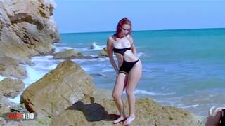 Hot red hair teen showing her 